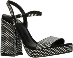 La Strada sandalettes met strass steentjes zwart