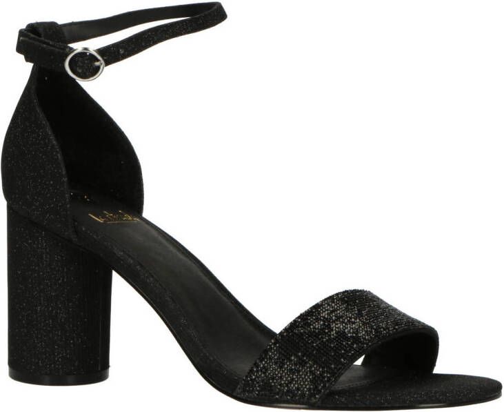 La strada Zwarte Glitter Sandalette met Enkelband Black Dames