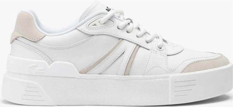 Lacoste Logo Sneaker Mat Leer Zijlabel In reliëf Vetersluiting White Dames