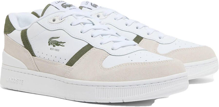 Lacoste T-CLIP SET 126 7 SMA WHT KHK Heren Sneakers wit-khaki - Foto 3