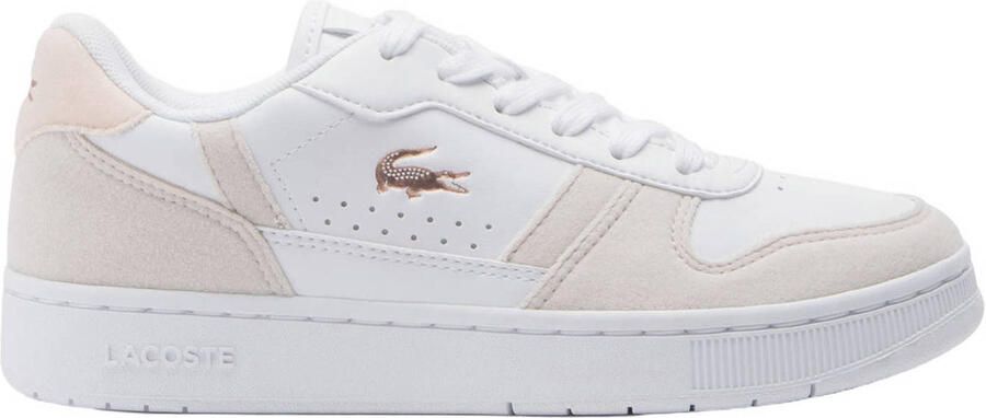 Lacoste T-Clip sneakers wit lichtroze
