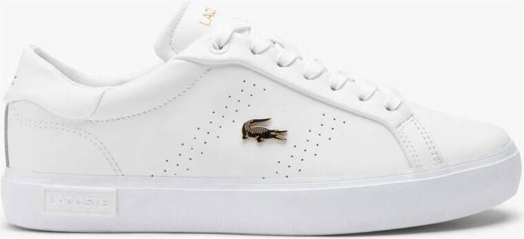Lacoste Powercourt 2.0 Sneakers Wit Goud