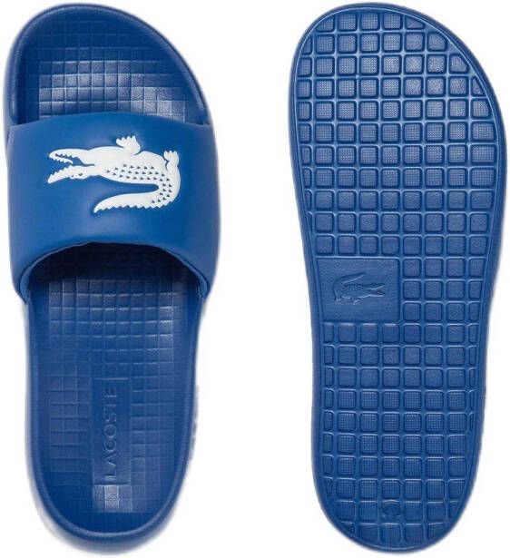 Lacoste Serve Slide 1.0 badslippers blauw wit