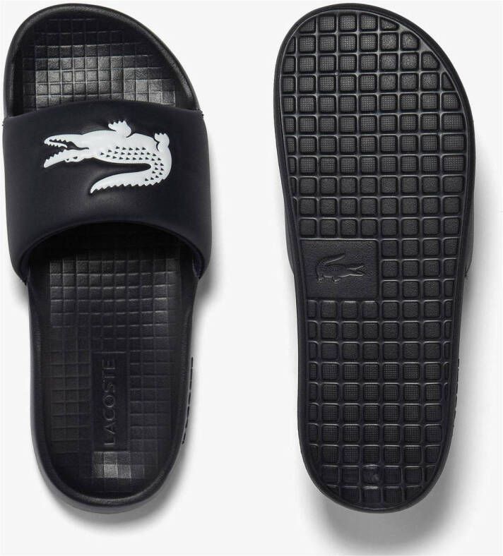 Lacoste Serve Slide 1.0 badslippers donkerblauw wit