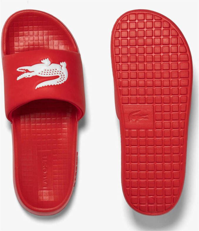 Lacoste Serve Slide 1.0 badslippers rood wit