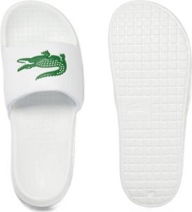 Lacoste Serve Slide 1.0 Slippers Wit Groen