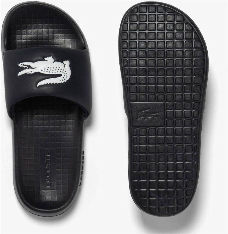 Lacoste Serve Slide 1.0 badslippers zwart wit