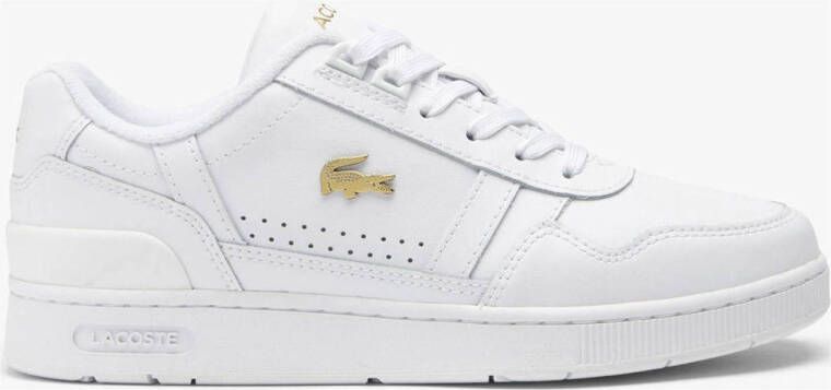 Lacoste Logo Sneaker Mat Leer Label Ingedrukt Vetersluiting White Dames