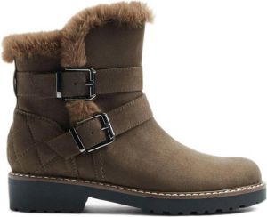 Landrover enkelboots met siergespen kaki