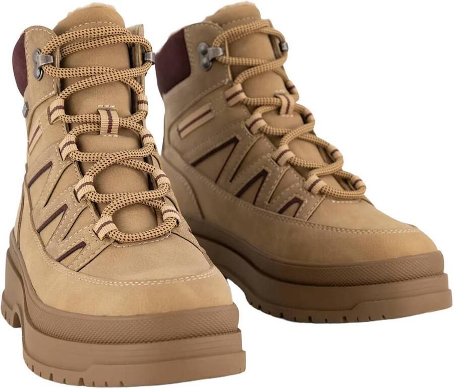 Landrover suèdelook veterboots met profielzool camel - Foto 2