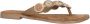Lazamani Leren versierde teenslipper Beige Leer Teenslippers Dames - Thumbnail 2