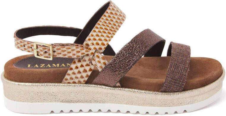 Lazamani Dames Sandalen 75.827 Brown Bruin Leer LA75827brown