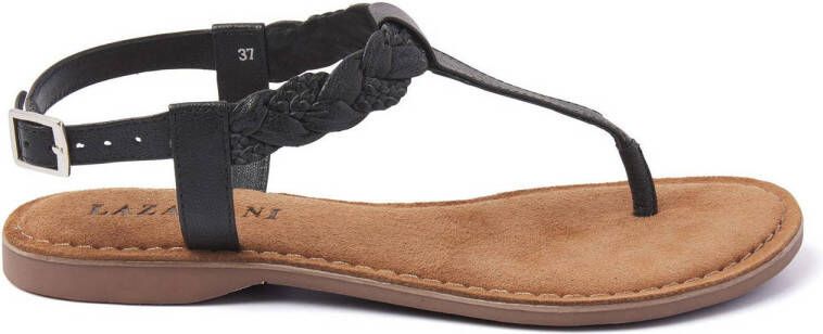 Lazamani 75.834 leren sandalen zwart