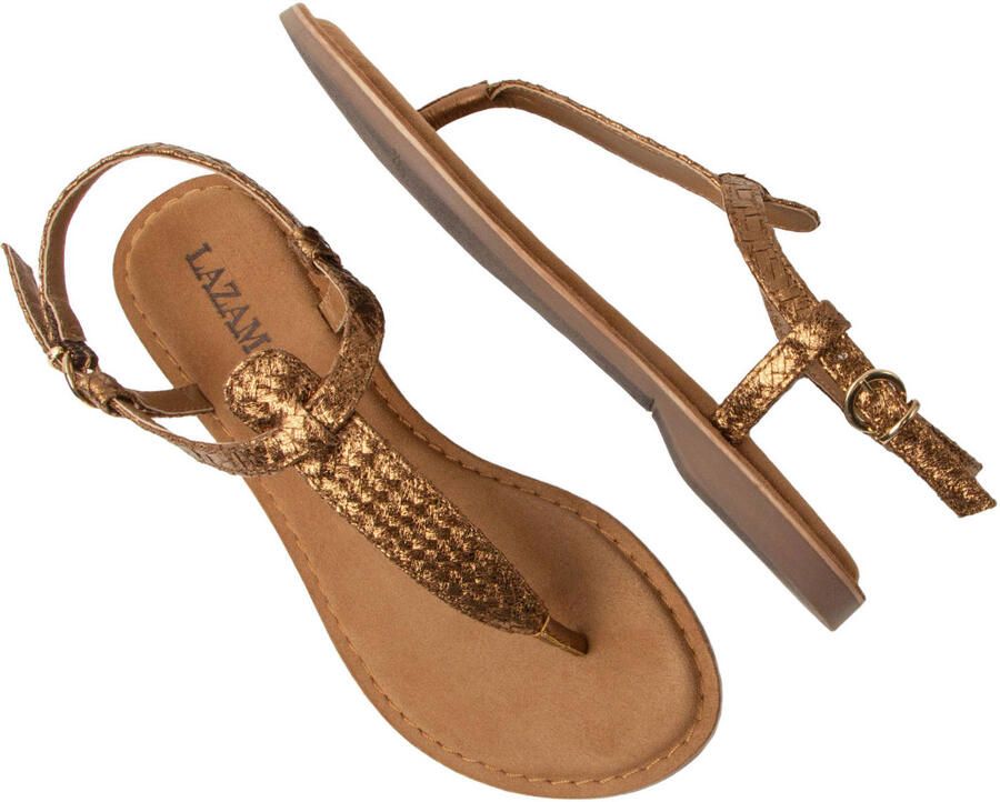 Lazamani Ira sandalen met gevlochten koper - Foto 2