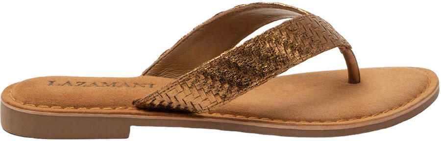 Lazamani Jule teenslippers met gevlochten koper