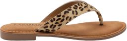 Lazamani Jule teenslippers met panterprint beige zwart