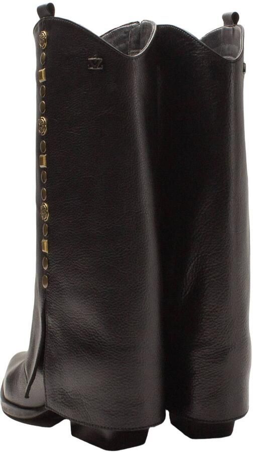Lazamani Kiki western leren cowboylaarzen met studs zwart