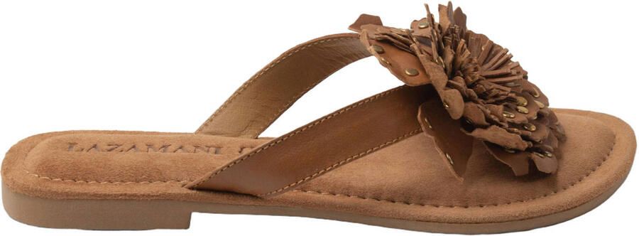 Lazamani Kira Dames Teenslippers Leer Tan