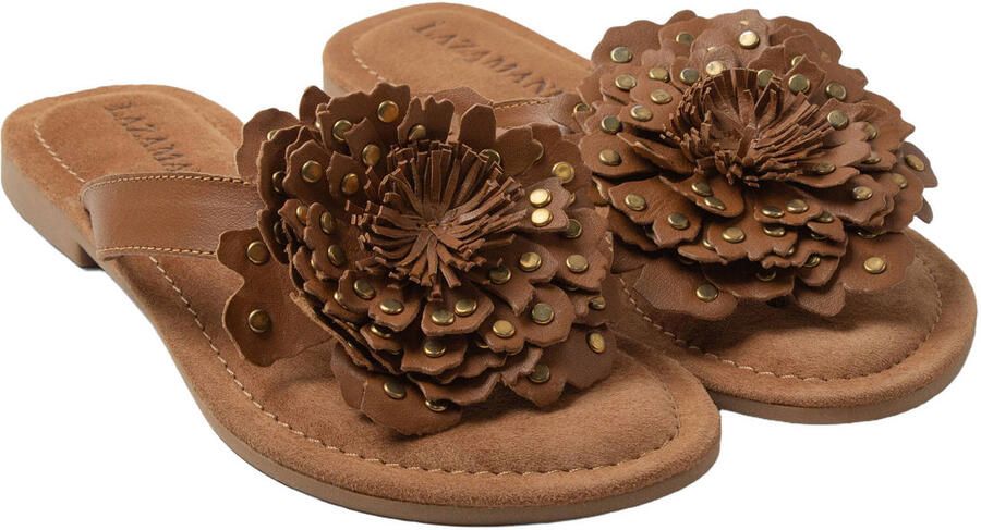 Lazamani Kira Dames Teenslippers Leer Tan - Foto 3