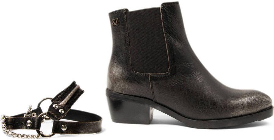 Lazamani leren chelsea boots met afneembare riempjes grijs - Foto 2