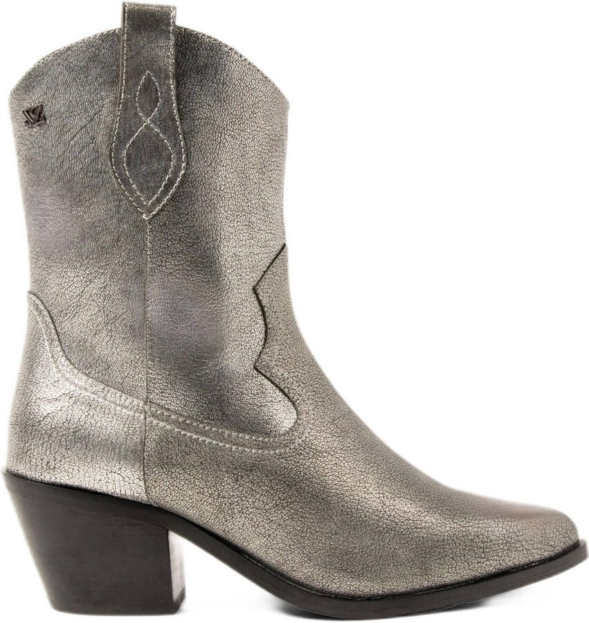 Lazamani Lu Dames Cowboy Laarzen Leer Silver