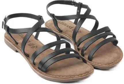 Lazamani Leren slingback sandaal Zwart Leer Platte sandalen Dames - Foto 2