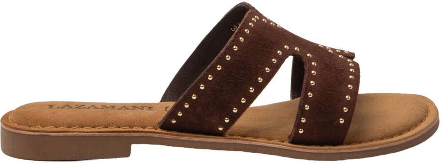 Lazamani Lina Small Studs Slippers Dames Bruin