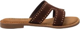 Lazamani Lina Small Studs Slippers Dames Bruin