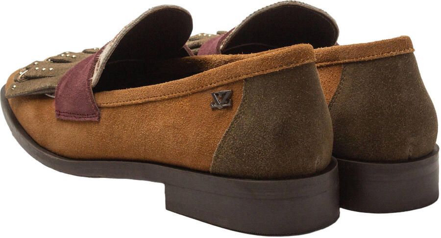 Laza i Lola leren loafers met franjes cognac - Foto 3