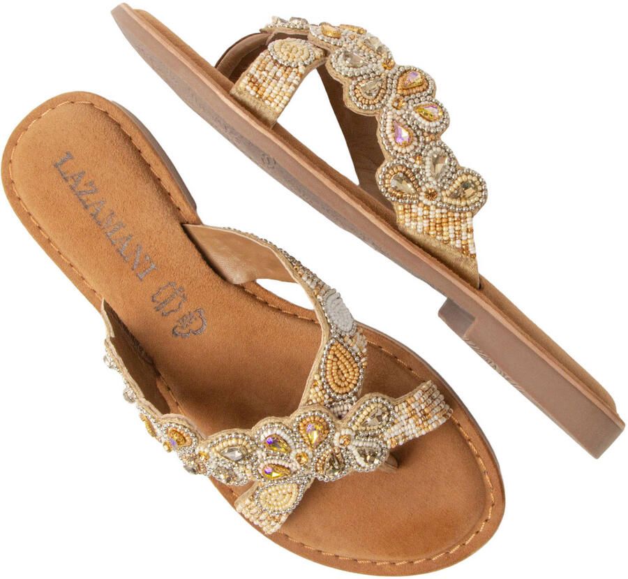 Lazamani Pena Dames Teenslippers Beige - Foto 2