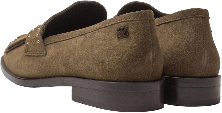 Lazamani Suus leren loafers met studs donkergroen - Foto 3