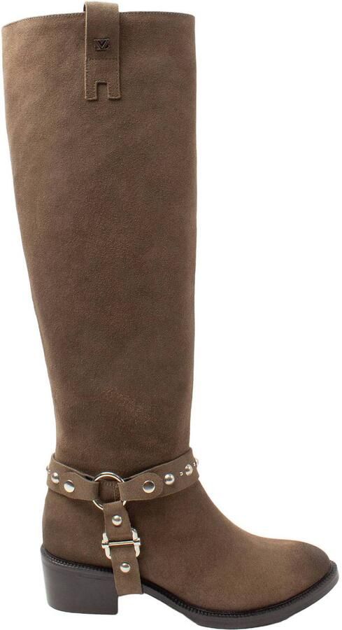 Laza i western suède bikerboots bruin