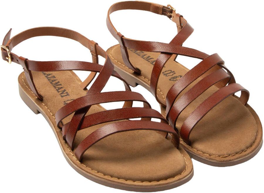 Lazamani Zuza Dames Sandalen Leer Tan - Foto 3