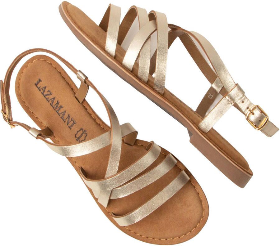 Lazamani Zuza Dames Sandalen Leer Gold - Foto 2