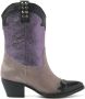 Lazamani Metallic Cowboylaarzen paars Leer Dames - Thumbnail 1