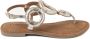 Lazamani ladies sandals rounds metallic Goud Leer Platte sandalen Dames - Thumbnail 2