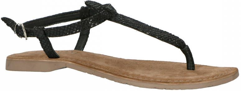 Lazamani 75.611 leren sandalen met slangenprint zwart - Foto 3
