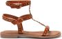 Lazamani leren sandalen met studs cognac - Thumbnail 1