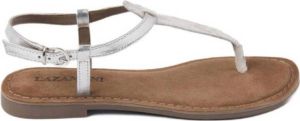 Lazamani leren sandalen zilver