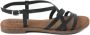 Lazamani Leren slingback sandaal Zwart Leer Platte sandalen Dames - Thumbnail 1