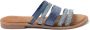 Lazamani leren slippers denimblauw - Thumbnail 1