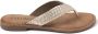 Lazamani ladies toe slippers shiny weav Goud Suede Teenslippers Dames - Thumbnail 1