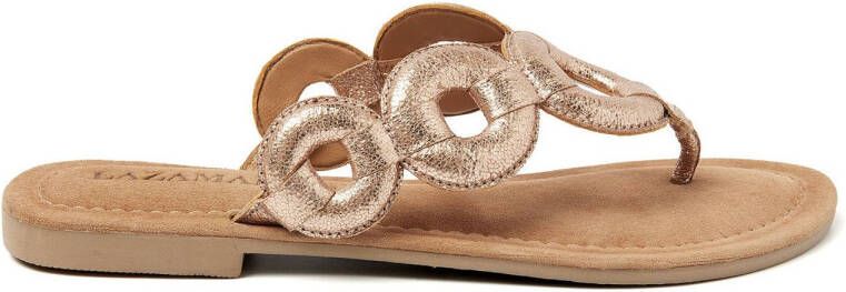 Lazamani Juliet Leren Dames Slippers Peach