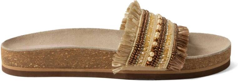 Lazamani raffia slippers bruin