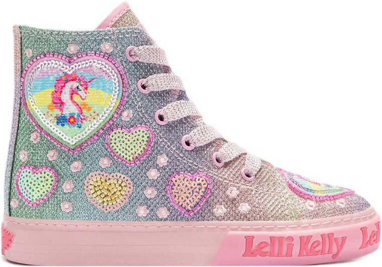 Lelli Kelly Unicorn Rainbow sneakers blauw roze