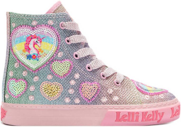 Lelli Kelly Unicorn Rainbow sneakers blauw roze Meisjes Textiel Personage 24