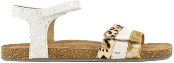 Limelight girl leren sandalen met dierenprint bruin wit