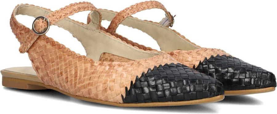 LINA LOCCHI Ballerina Dames Gevlochten Combi Ballerina Met Bandje Maat: 37 Materiaal: Leer Kleur: Beige - Foto 2