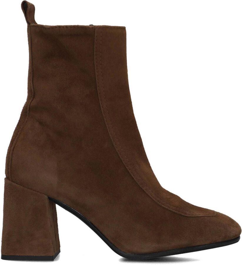 Lina Locchi Enkellaarsjes Dames Laarzen Damesschoenen Suède L1165 Cognac