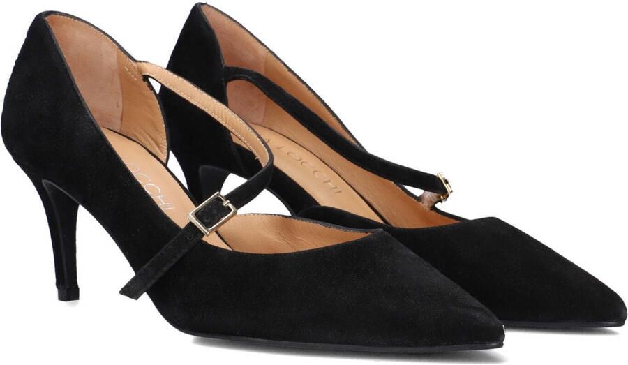 Lina Locchi Pumps Stiletto Dames Damesschoenen Suède Naaldhak hoogte 8 cm L1213 Zwart - Foto 2